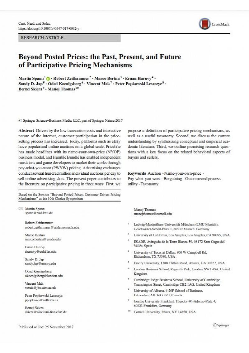 Beyond posted prices: the past, present, and future of participative pricing mechanisms
