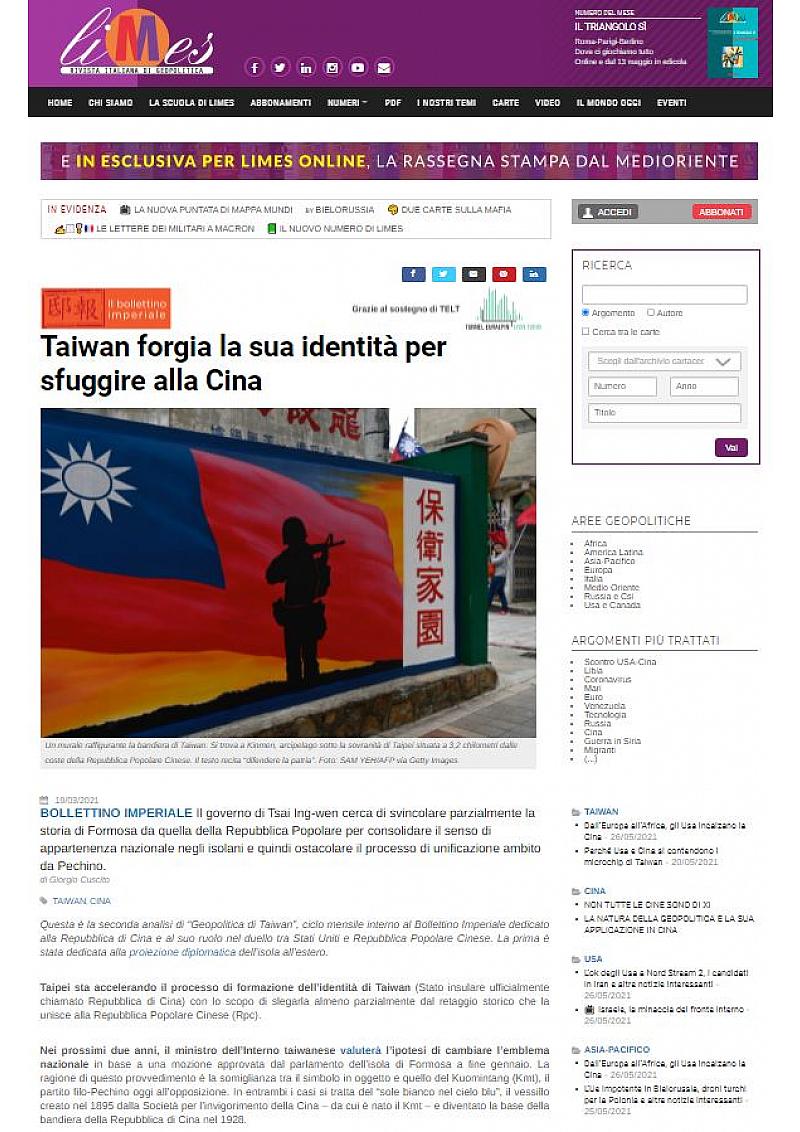 Taiwan forgia la sua identità per sfuggire alla Cina