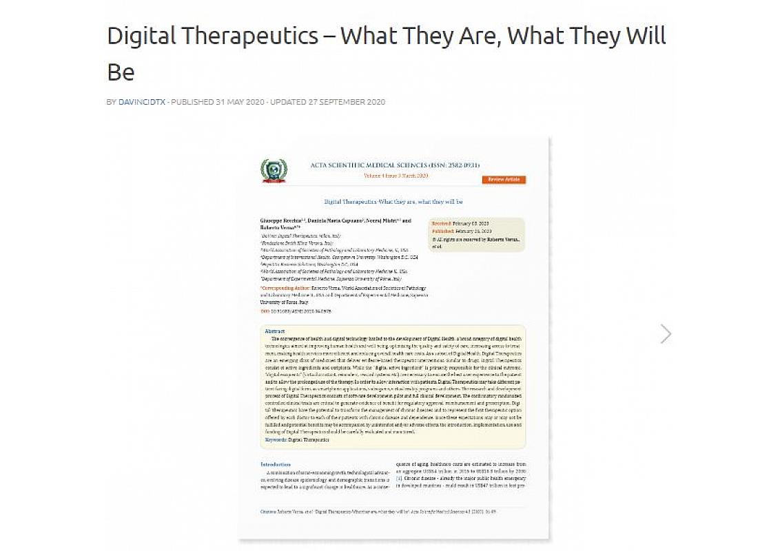 Digital therapeutics-what they are, what they will be