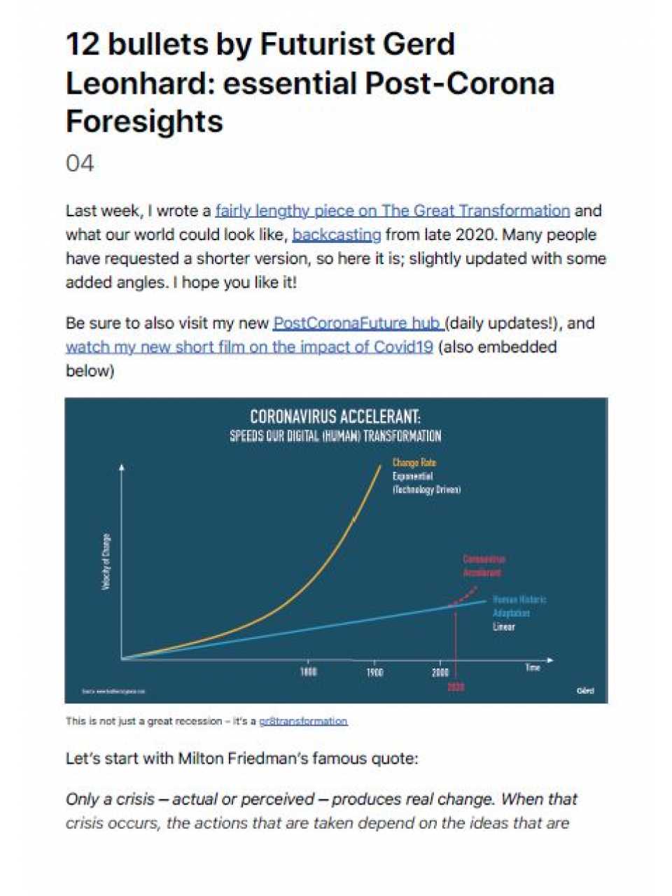 12 bullets by Futurist Gerd Leonhard: essential Post-Corona Foresights