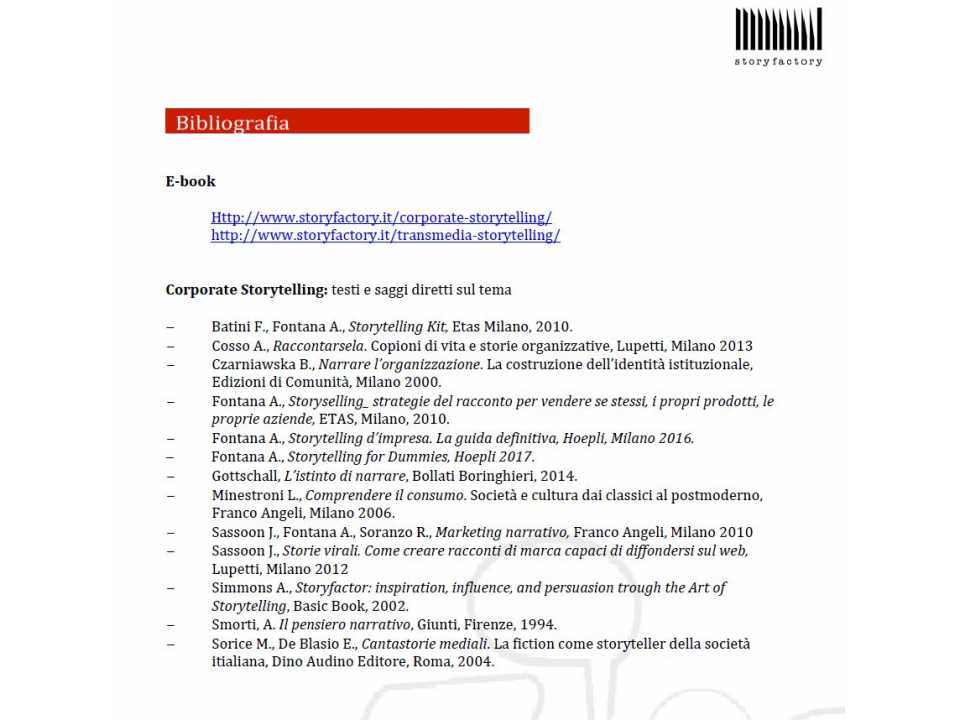 Corporate Storytelling: testi e saggi diretti sul tema