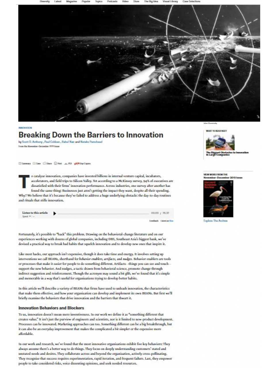 Breaking down the barriers to innovation