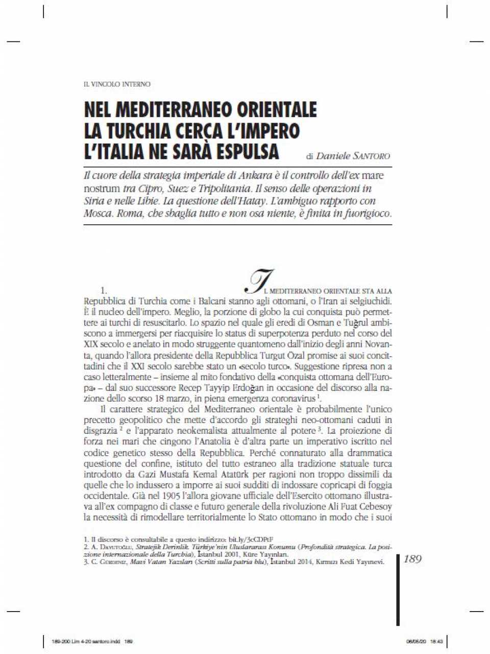 AGGIORNAMENTO PERMANENTEVIA WEBGlobal scenarios and national interest: pandemic, continuity, change