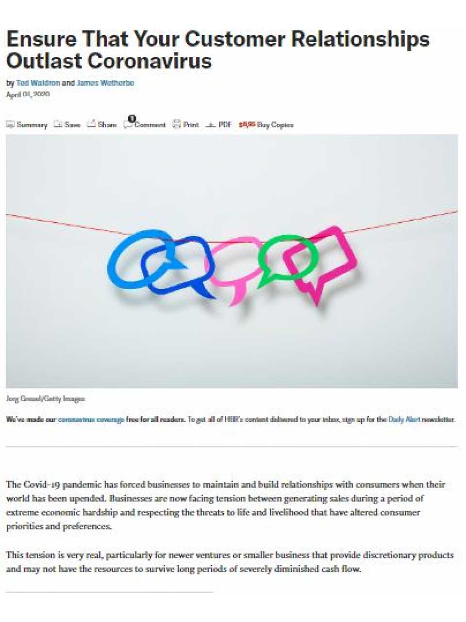 Ensure that your customer relationships outlast coronavirus