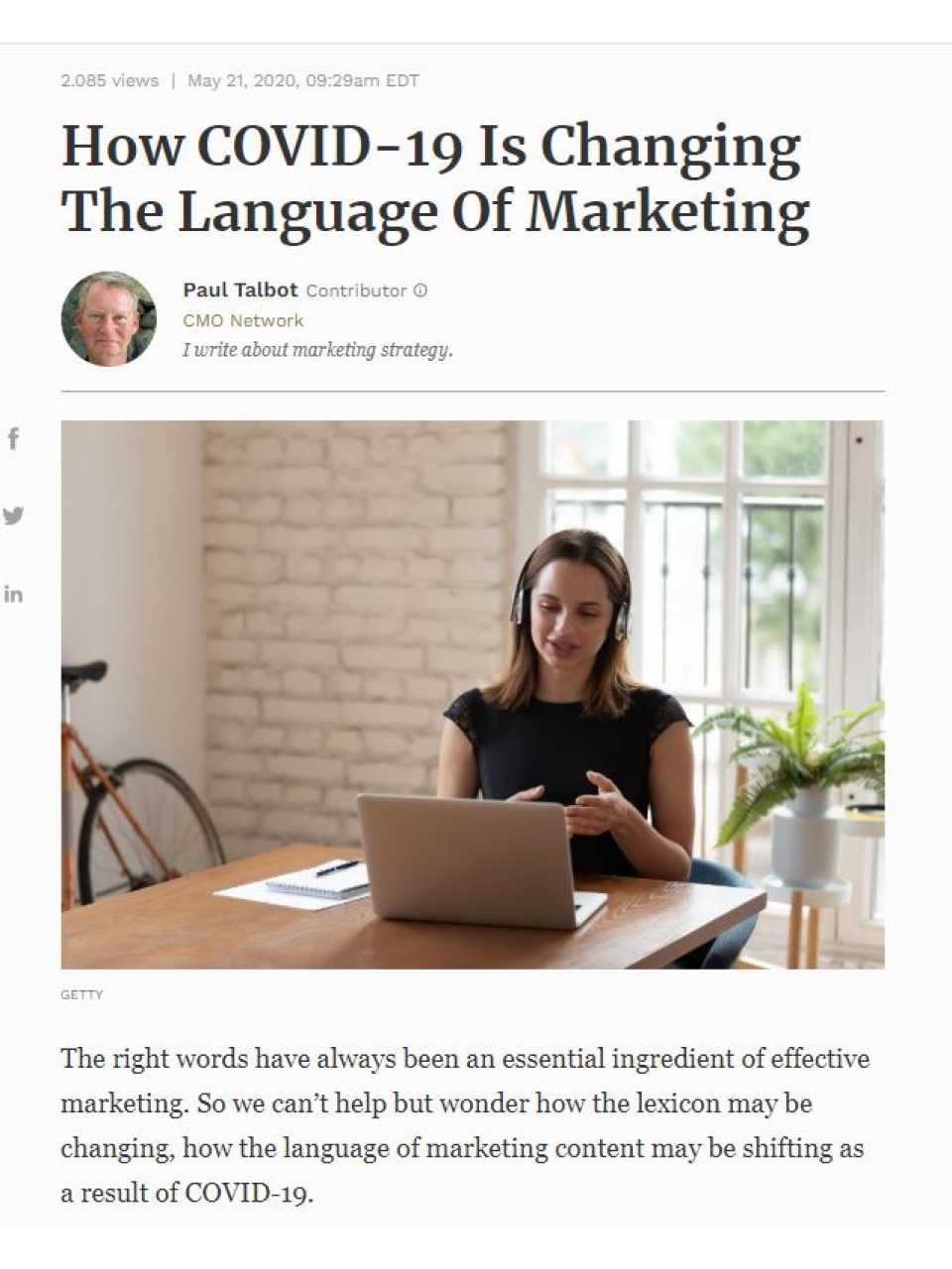 How COVID-19 Is Changing The Language Of Marketing