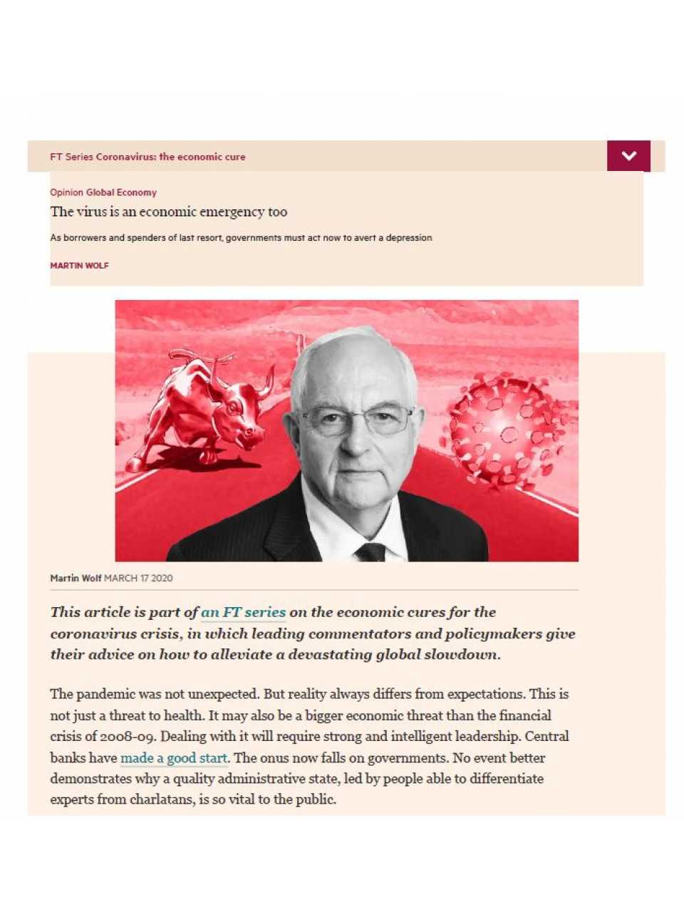 The virus is an economic emergency too