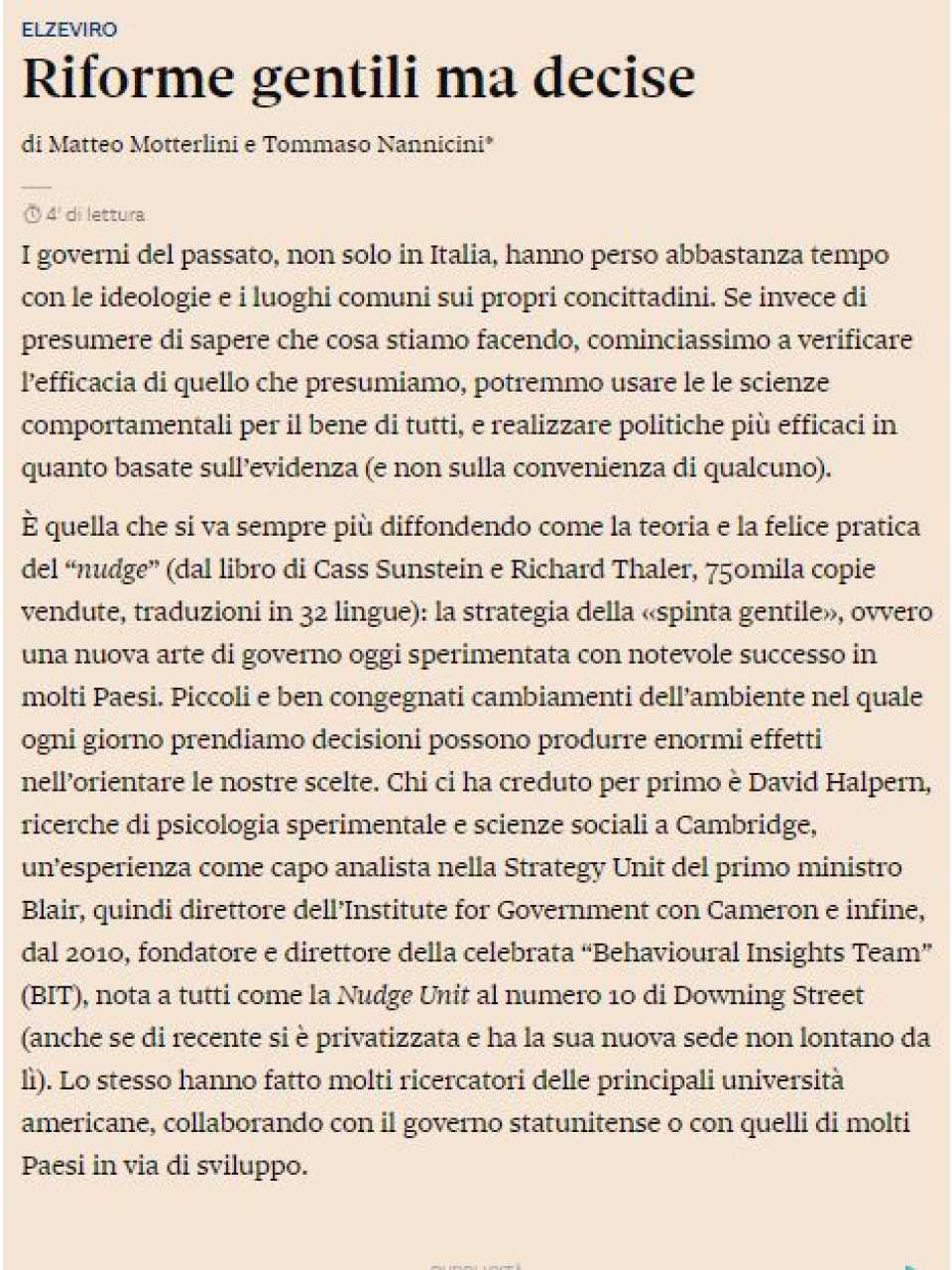 Riforme gentili ma decise