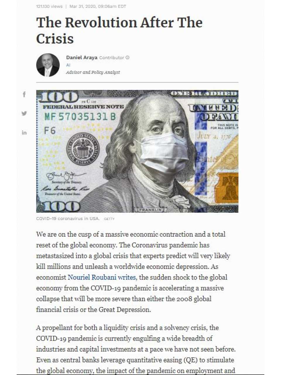 The Revolution After The Crisis