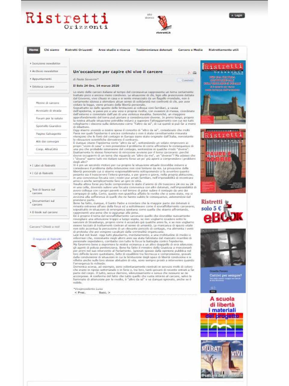 Un'occasione per capire chi vive il carcere