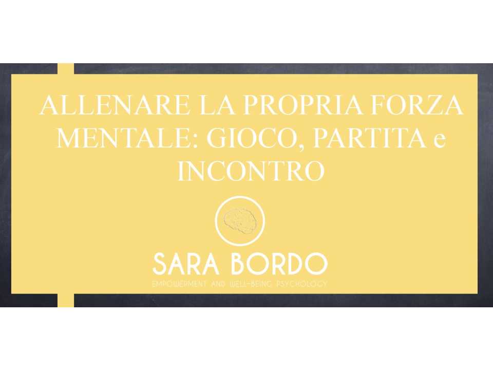 VIA WEB
Come allenare la propria forza mentale