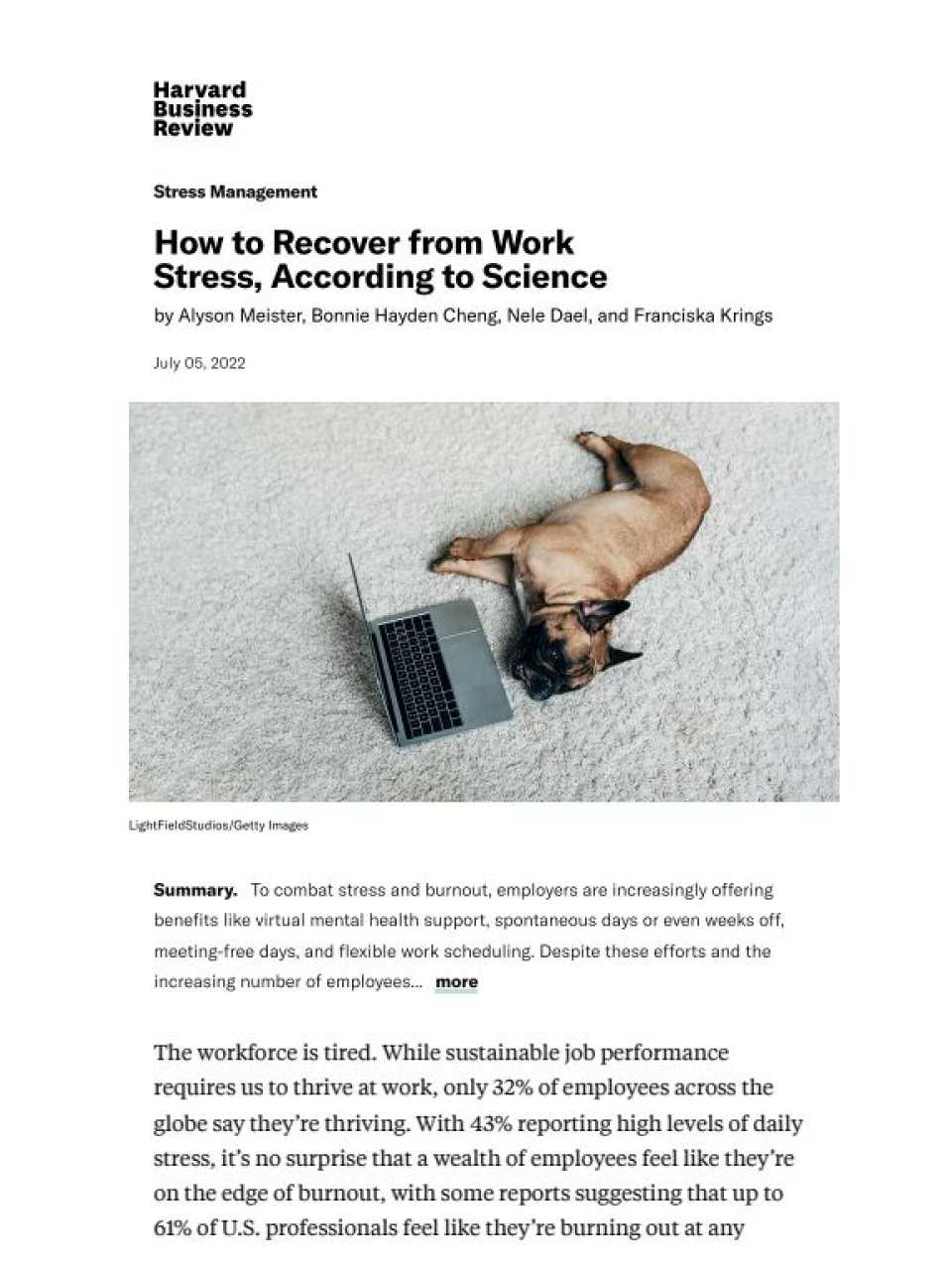 How to recover from work stress, according to science