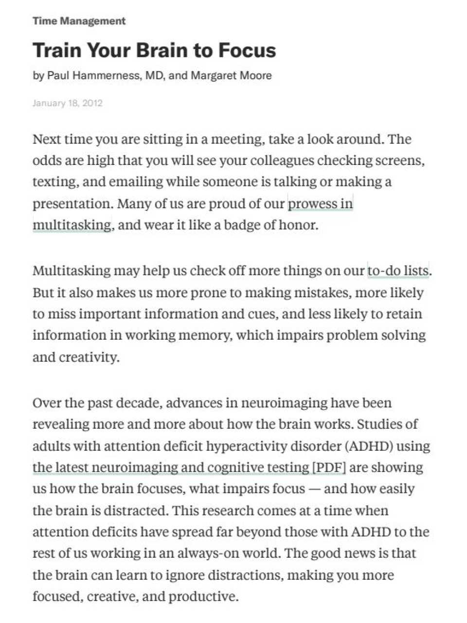 Train your brain to focus