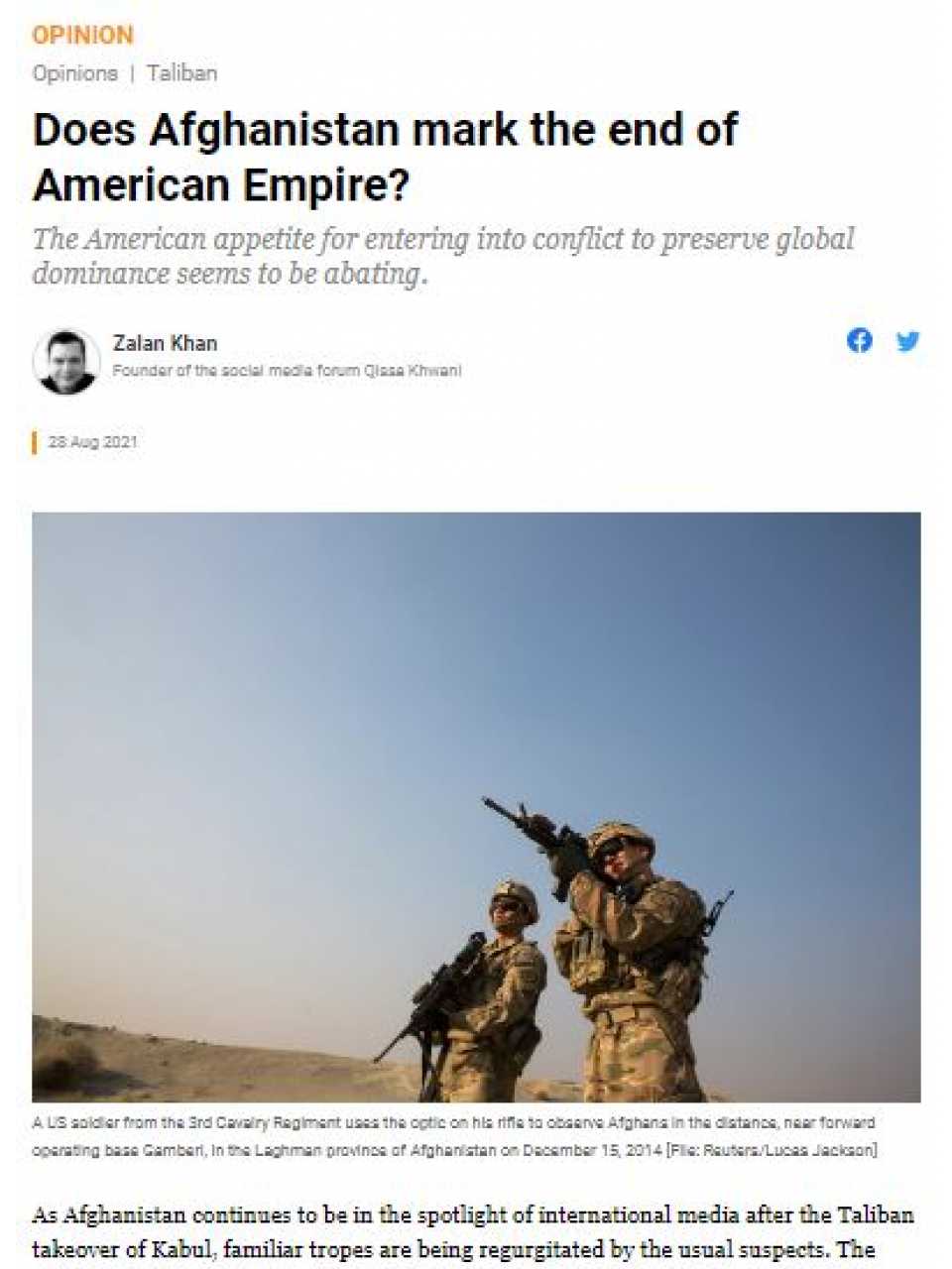 Does Afghanistan mark the end of American Empire?