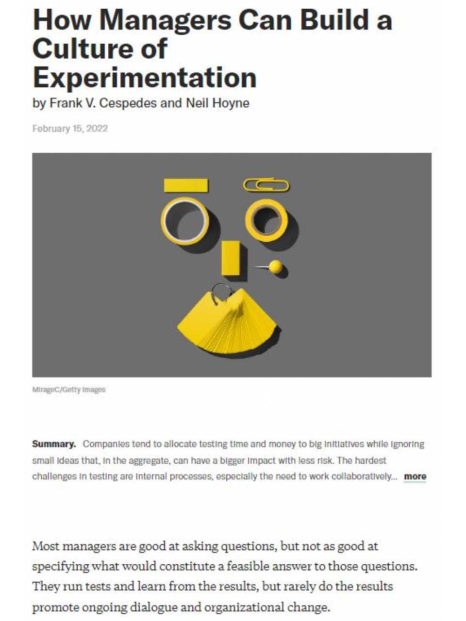 How managers can build aculture of experimentation