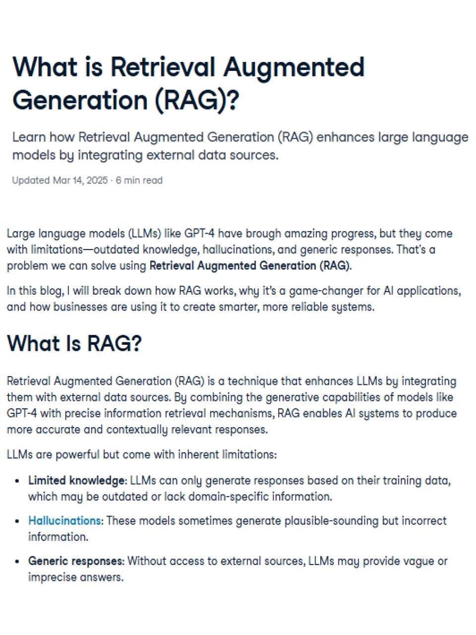 What is retrieval augmented generation (RAG)?