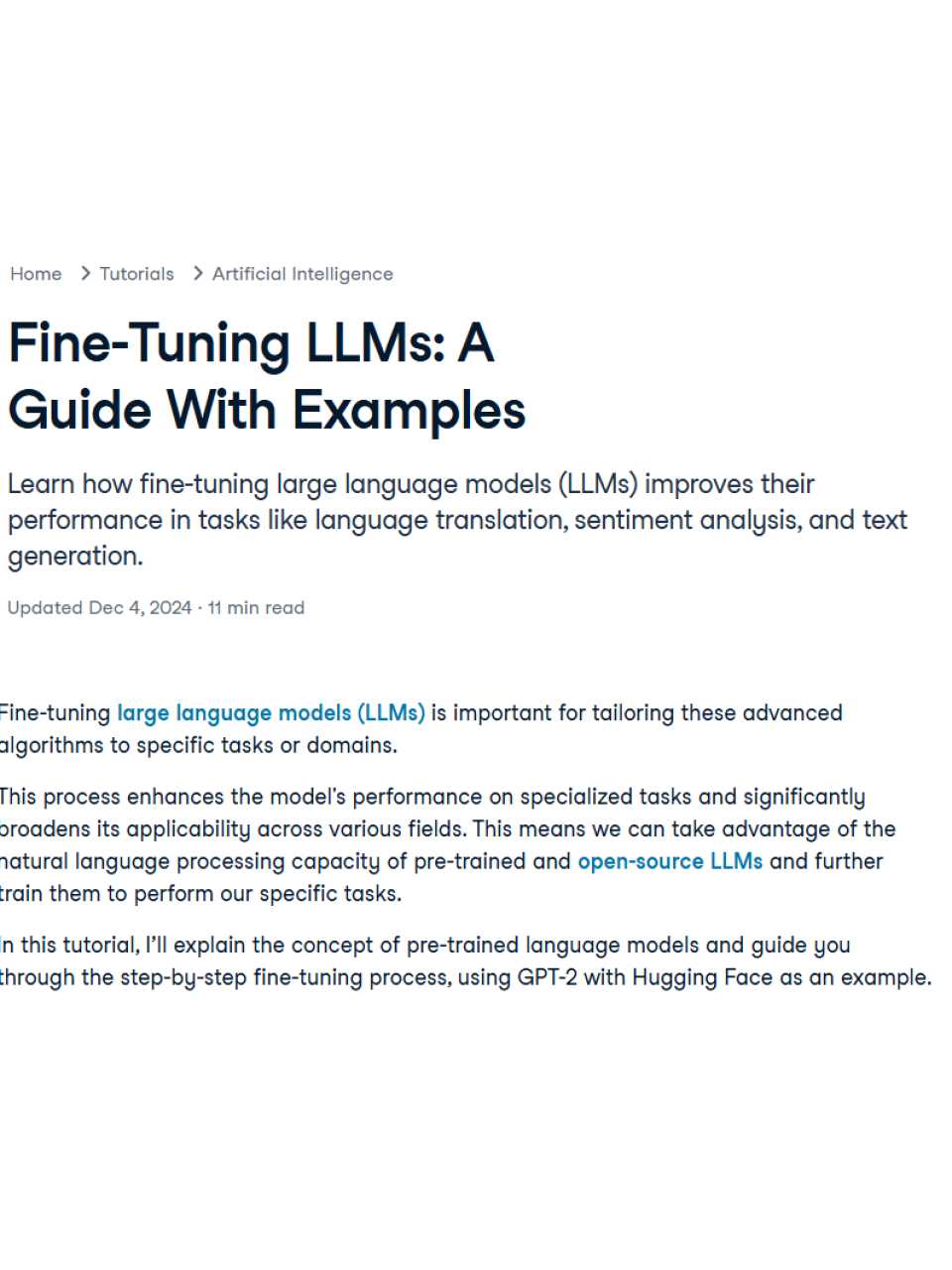 Fine-tuning LLMs: a guide with examples