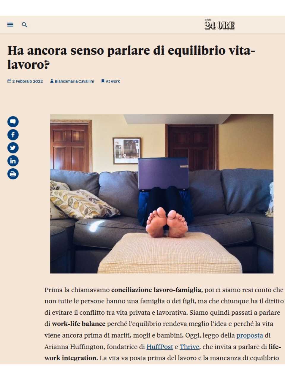 IN PRESENZA E VIA WEB
Dal work-life balance al work-life harmony: integrare vita e lavoro per raggiungere l’armonia