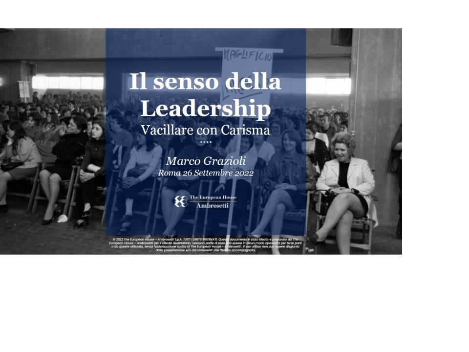 IN PRESENZA E VIA WEB
Dall’orchestra all’azienda: trova il tuo stile lavorativo personale