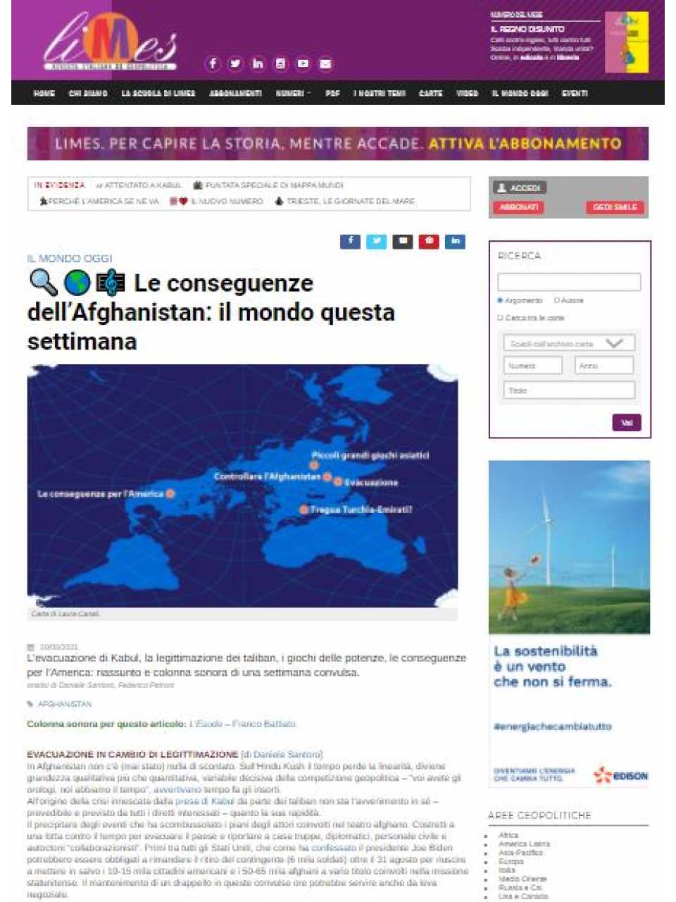 Le conseguenze dell’Afghanistan: il mondo questa settimana