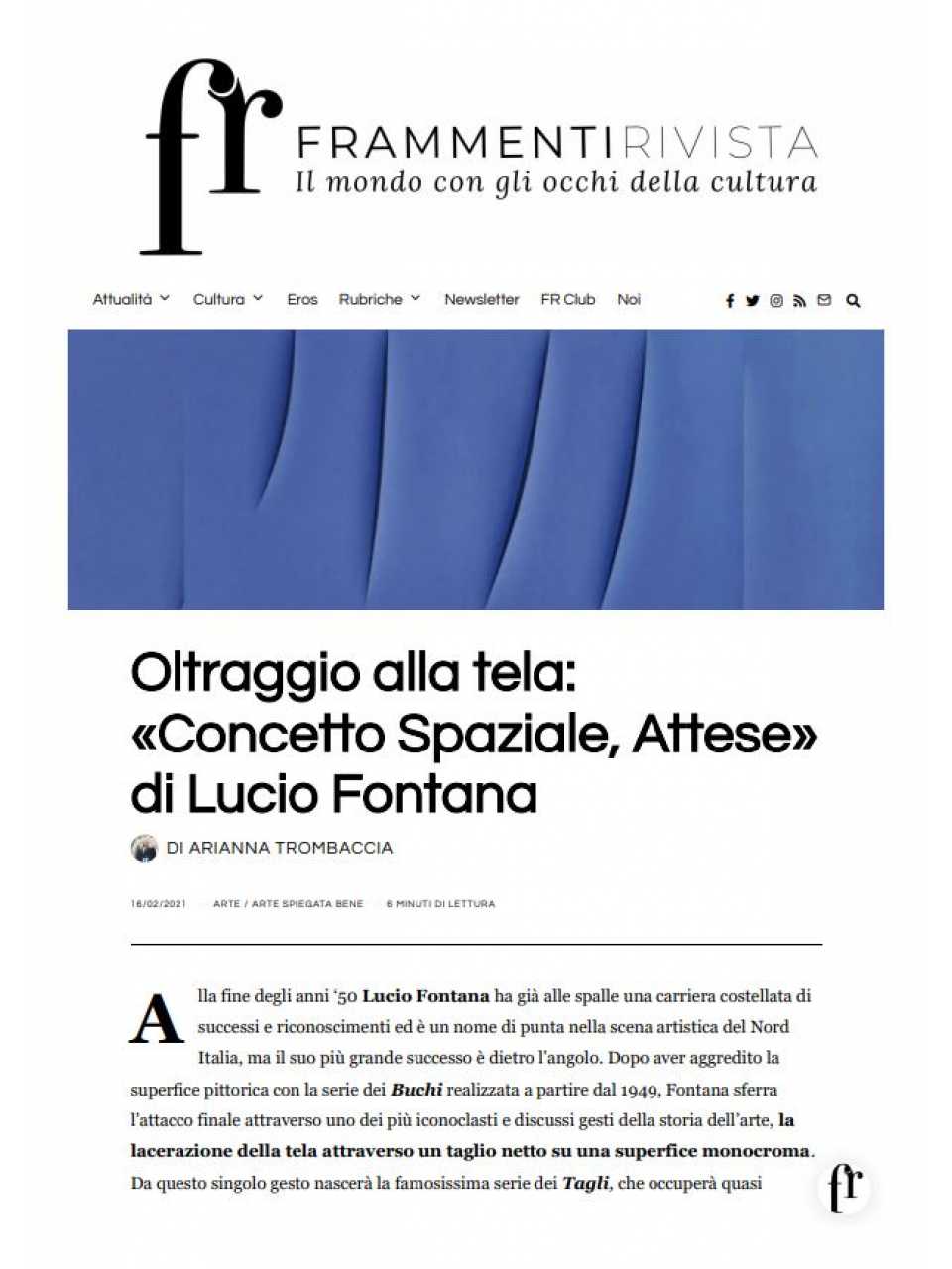TEHA LIVEVIA WEB
Art & Management: Lucio Fontana, innovation between present and future