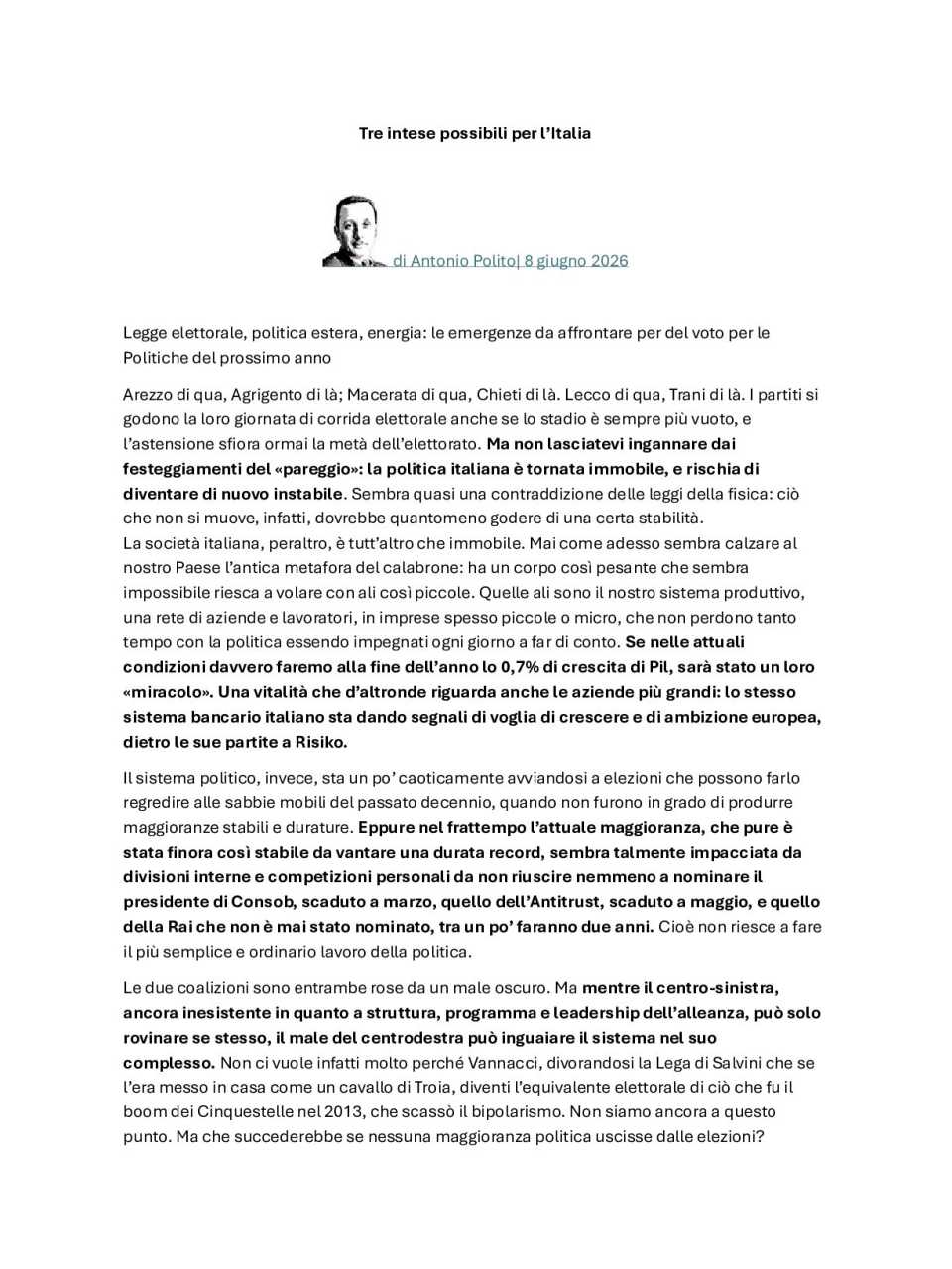 TEHA LIVEVIA WEB
Italy in a changing world: challenges and prospects of a Country in transition