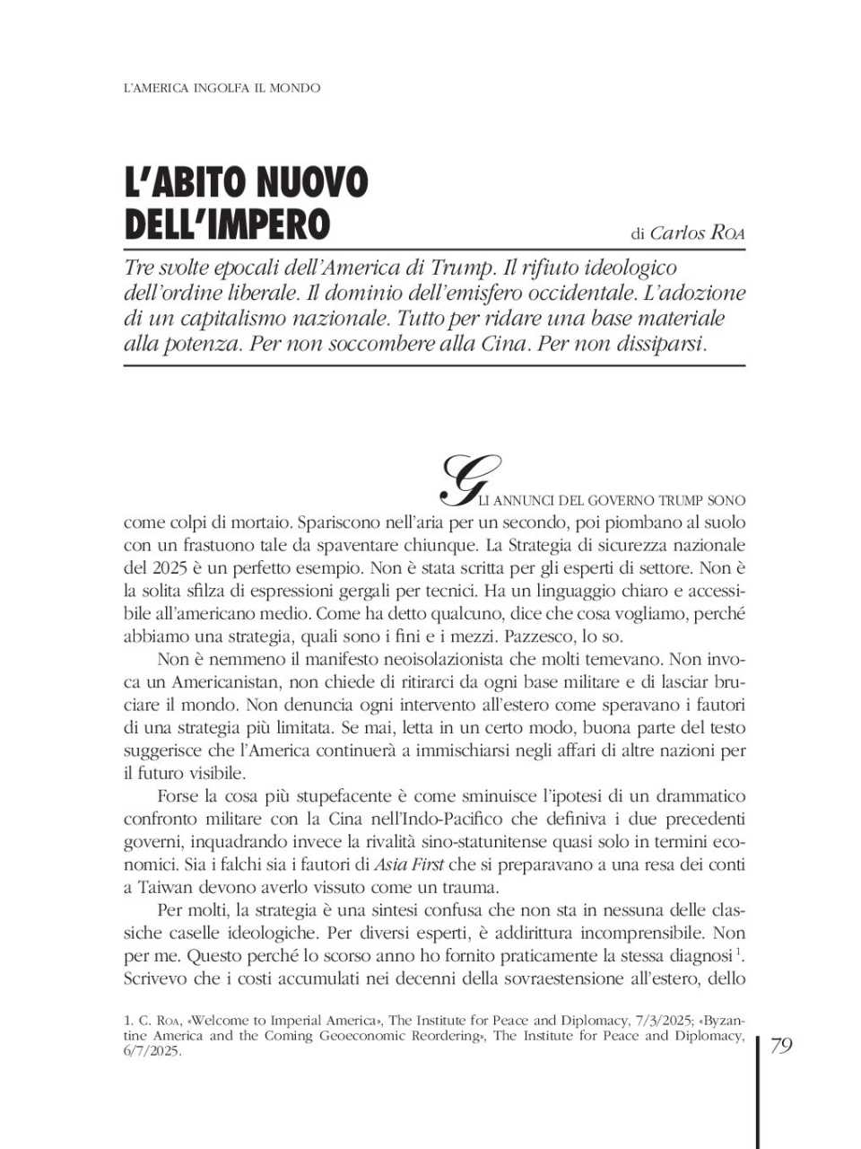 L’abito nuovo dell'impero