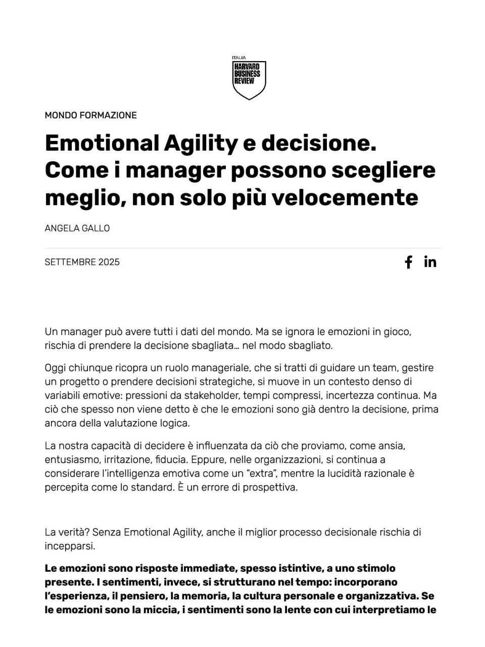 IN PRESENZA E VIA WEB
Decidere quando conta: come migliorare lucidità e qualità delle scelte (con aperitivo di networking)