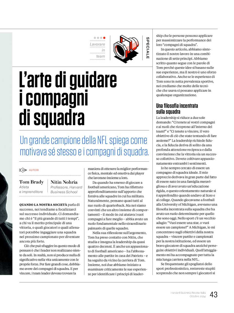 L’arte di guidare i compagni di squadra