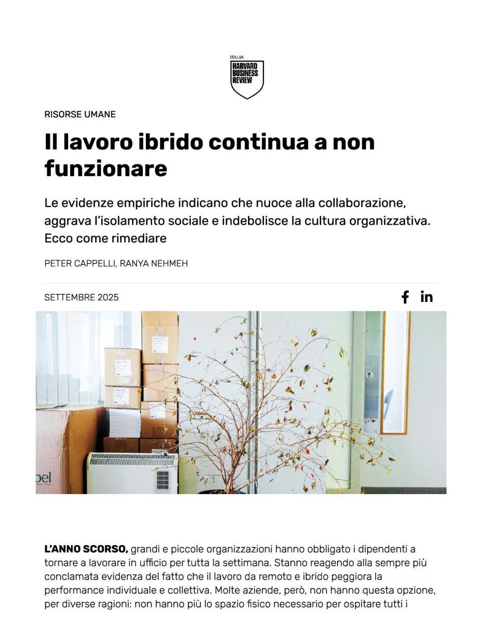 Il lavoro ibrido continua a non funzionare