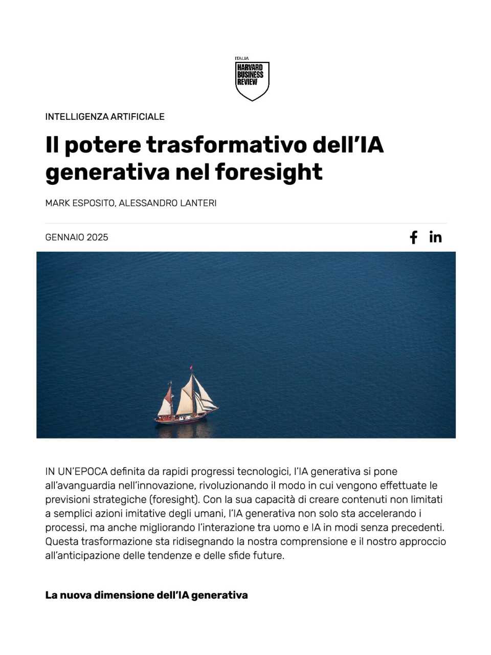 Il potere trasformativo dell’IA generativa nel foresight