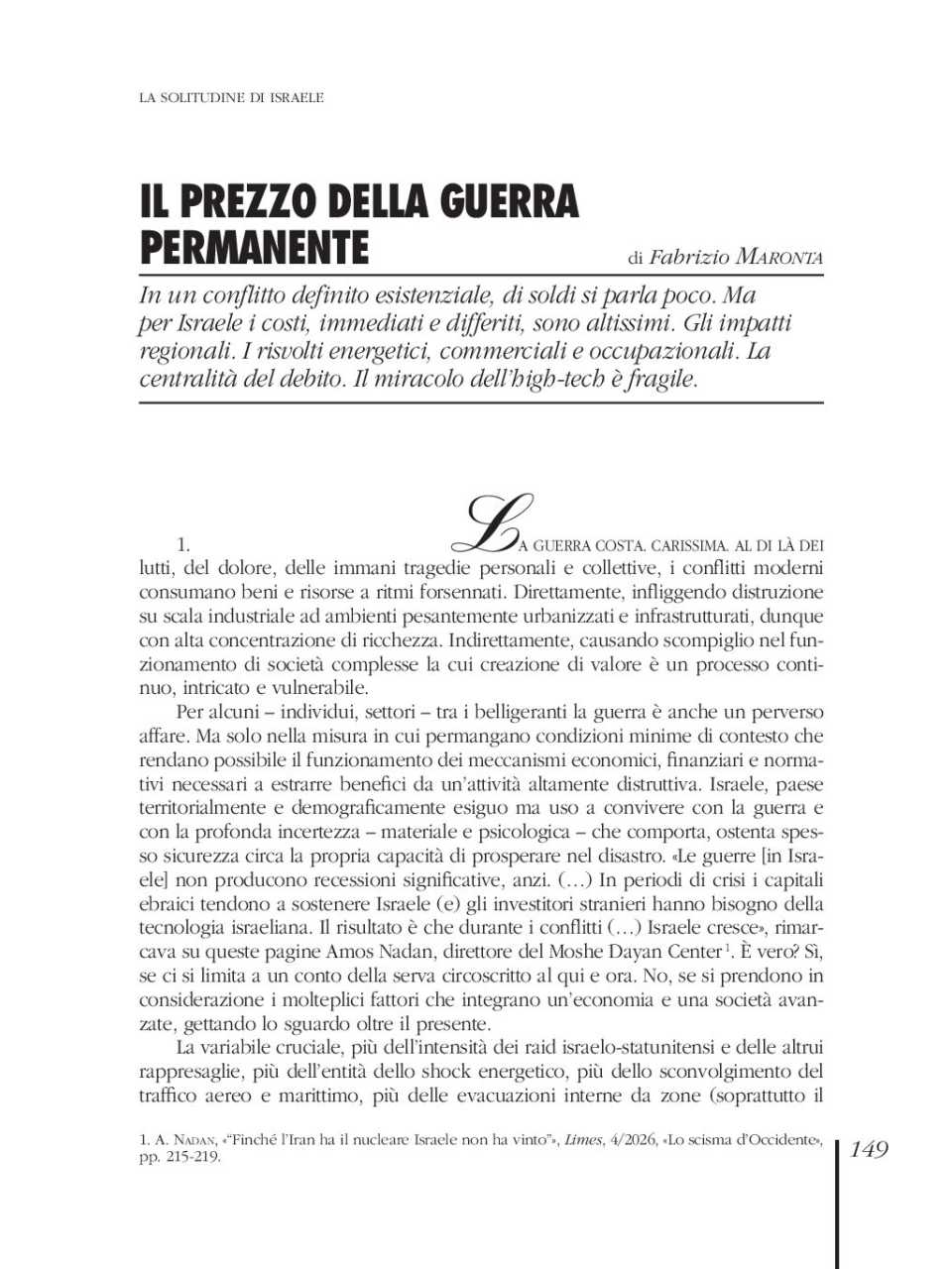 Il prezzo della guerra permanente