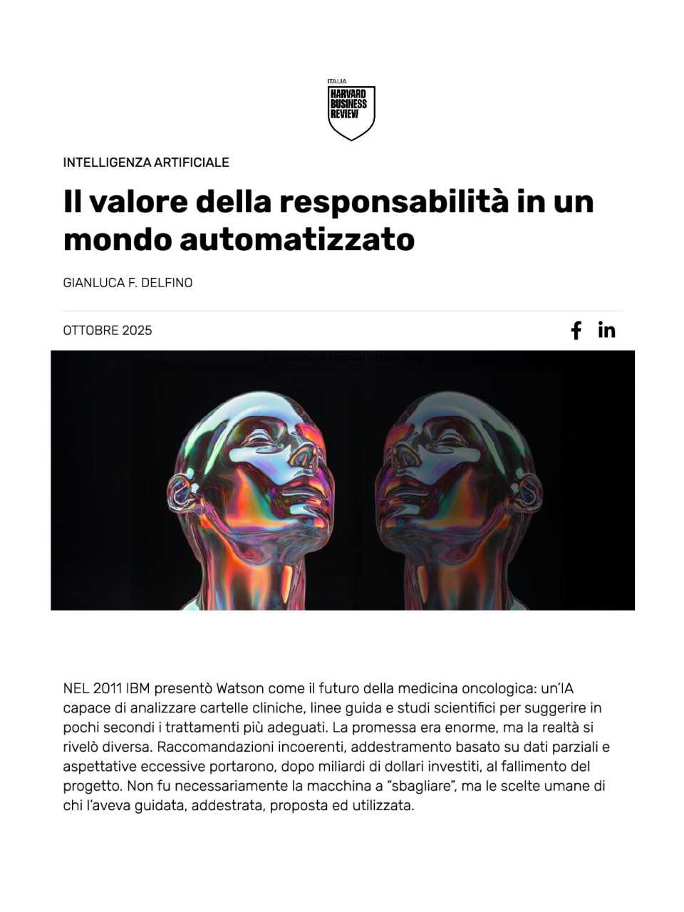 Il valore della responsabilità in un mondo automatizzato