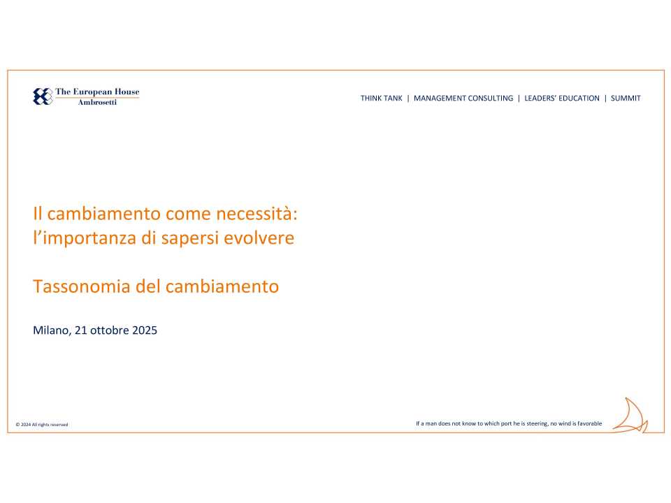 Il cambiamento come necessità: l’importanza di sapersi evolvere. Tassonomia del cambiamento