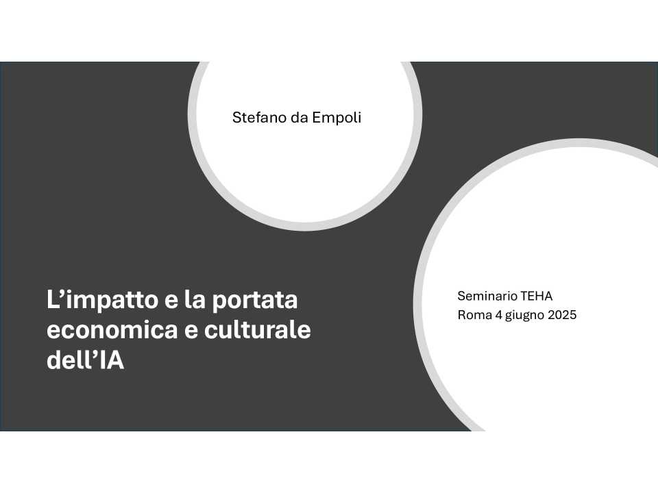 IN PRESENZA E VIA WEB
IA amica o nemica? Le riflessioni, le competenze e le tecniche per renderla un alleato