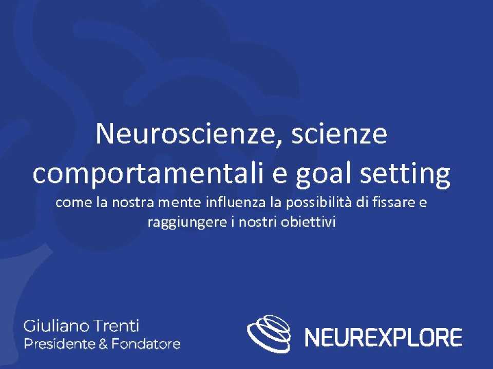 VIA WEB
Goal setting: fissa e raggiungi gli obiettivi, sfidando l’incertezza