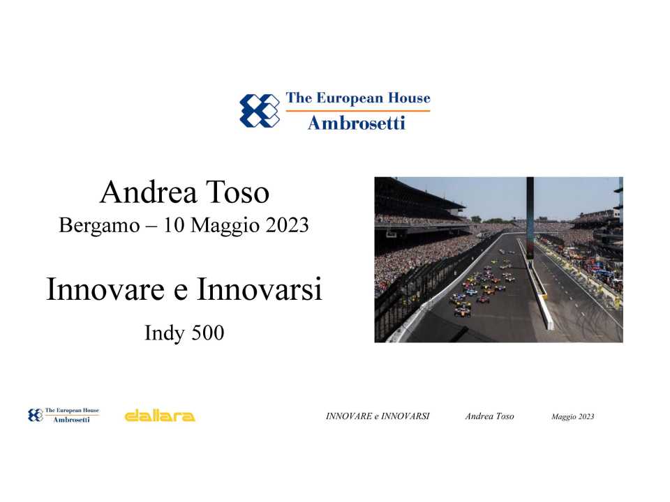 IN PRESENZA E VIA WEB
Never stop: tecniche e strategie per innovare e innovarsi