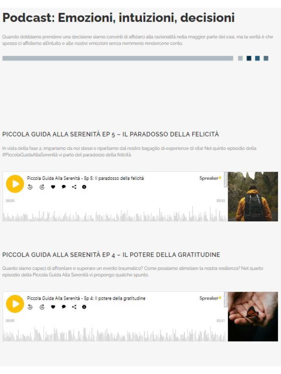 Podcast: Emozioni, intuizioni, decisioni