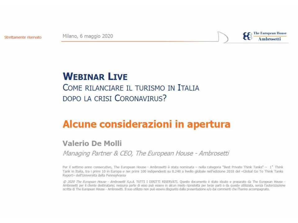 Alcune considerazioni in apertura