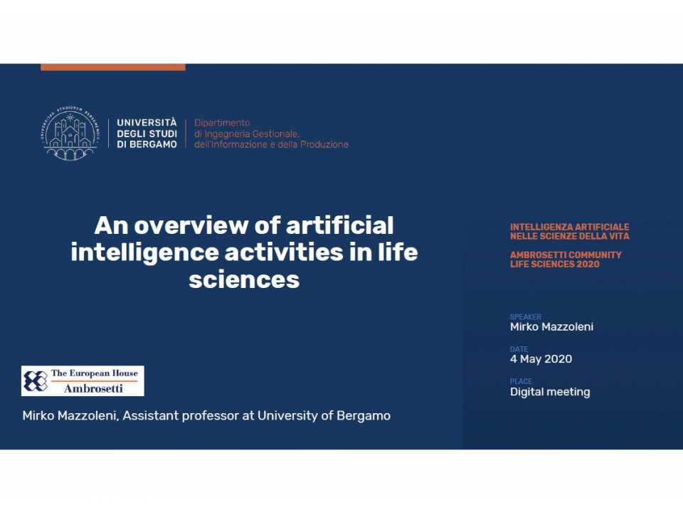 An overview of artificial intelligence activities in life sciences