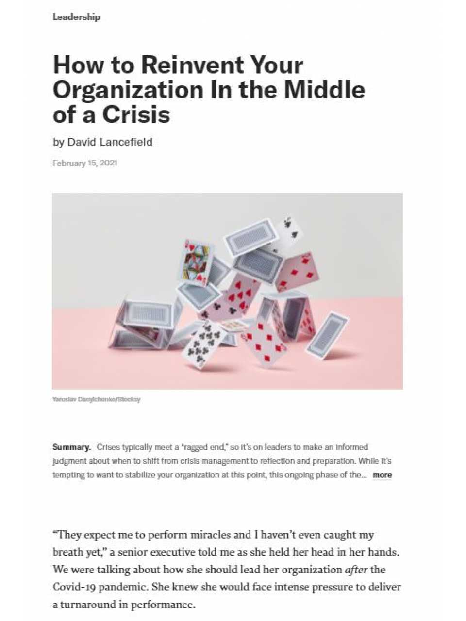 How to reinvent your organization in the middle of a crisis