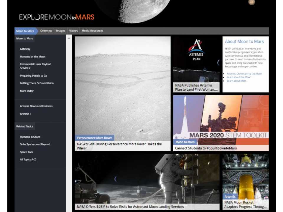 Explore moon to mars