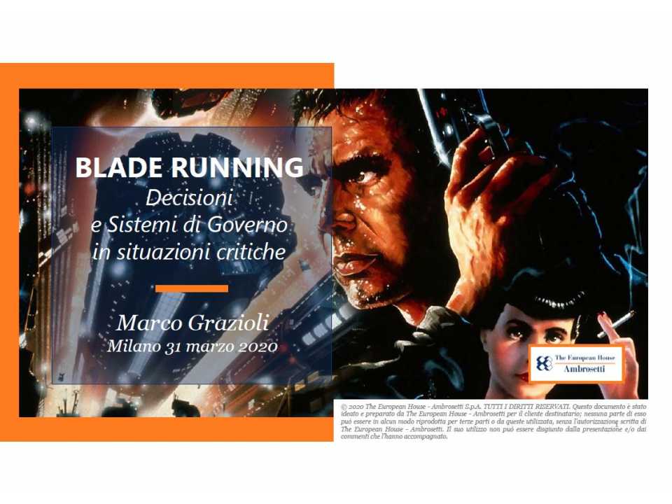 AGGIORNAMENTO PERMANENTEVIA WEBPrendere decisioni in situazioni critiche: blade running