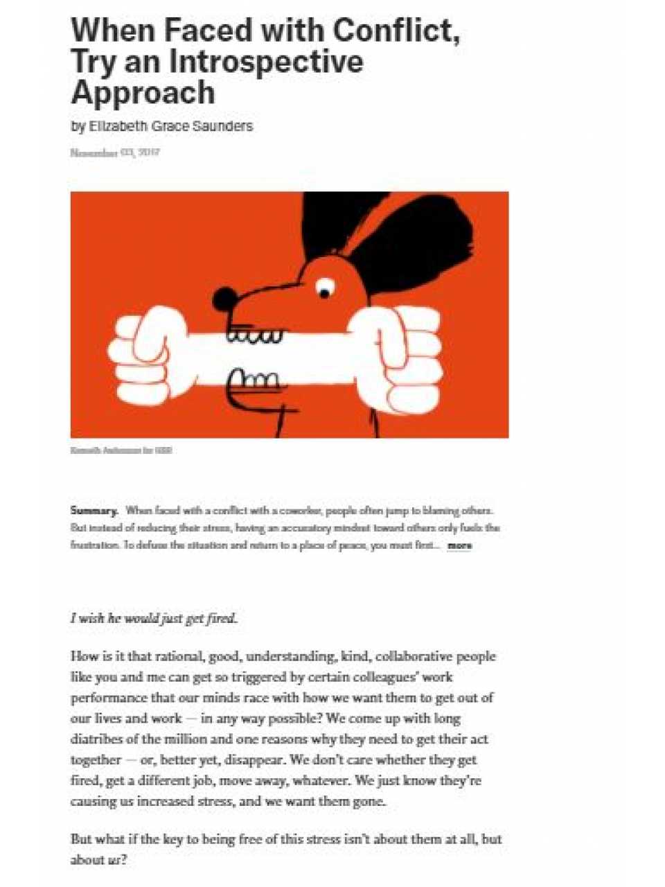 When faced with conflict, try an introspective approach