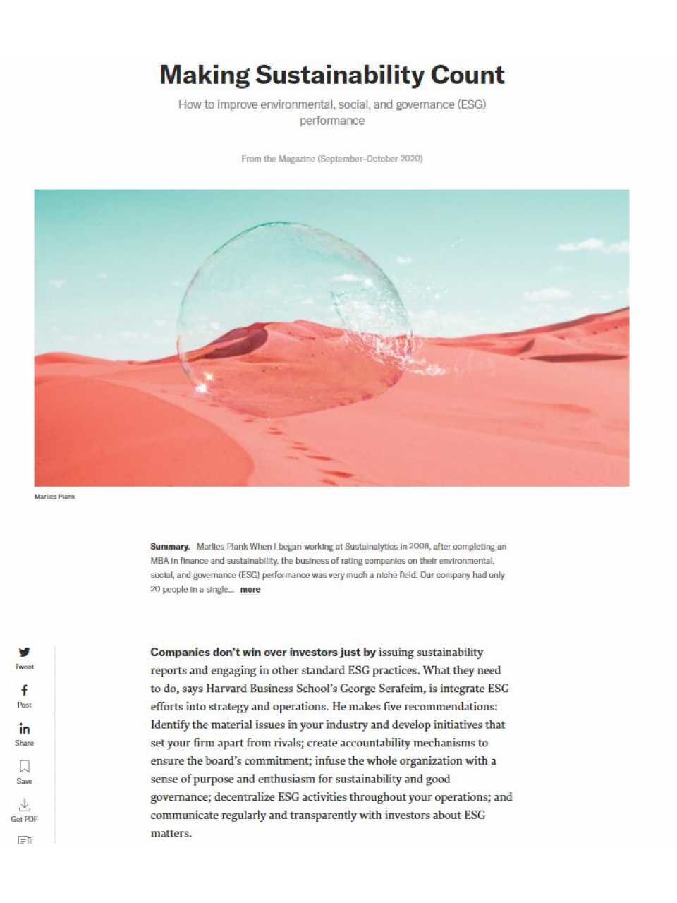 Making sustainability count