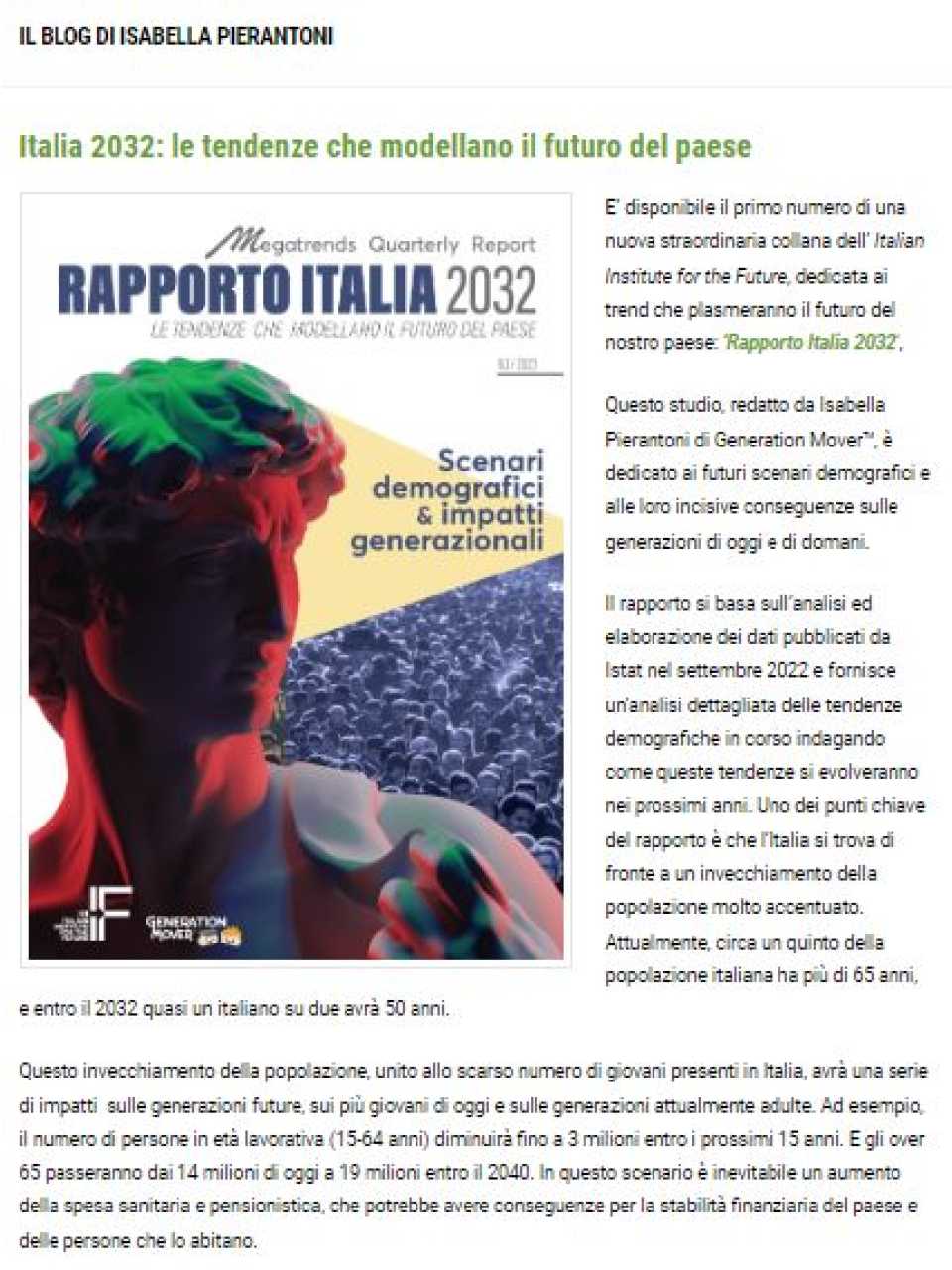 Rapporto Italia 2032: le tendenze che modellano il futuro del paese