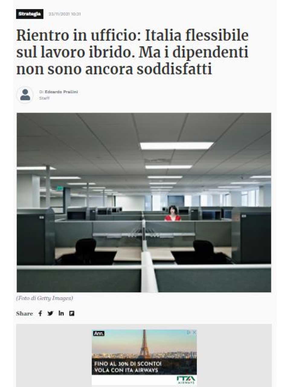 Rientro in ufficio: Italia flessibile sul lavoro ibrido. Ma i dipendenti non sono ancora soddisfatti