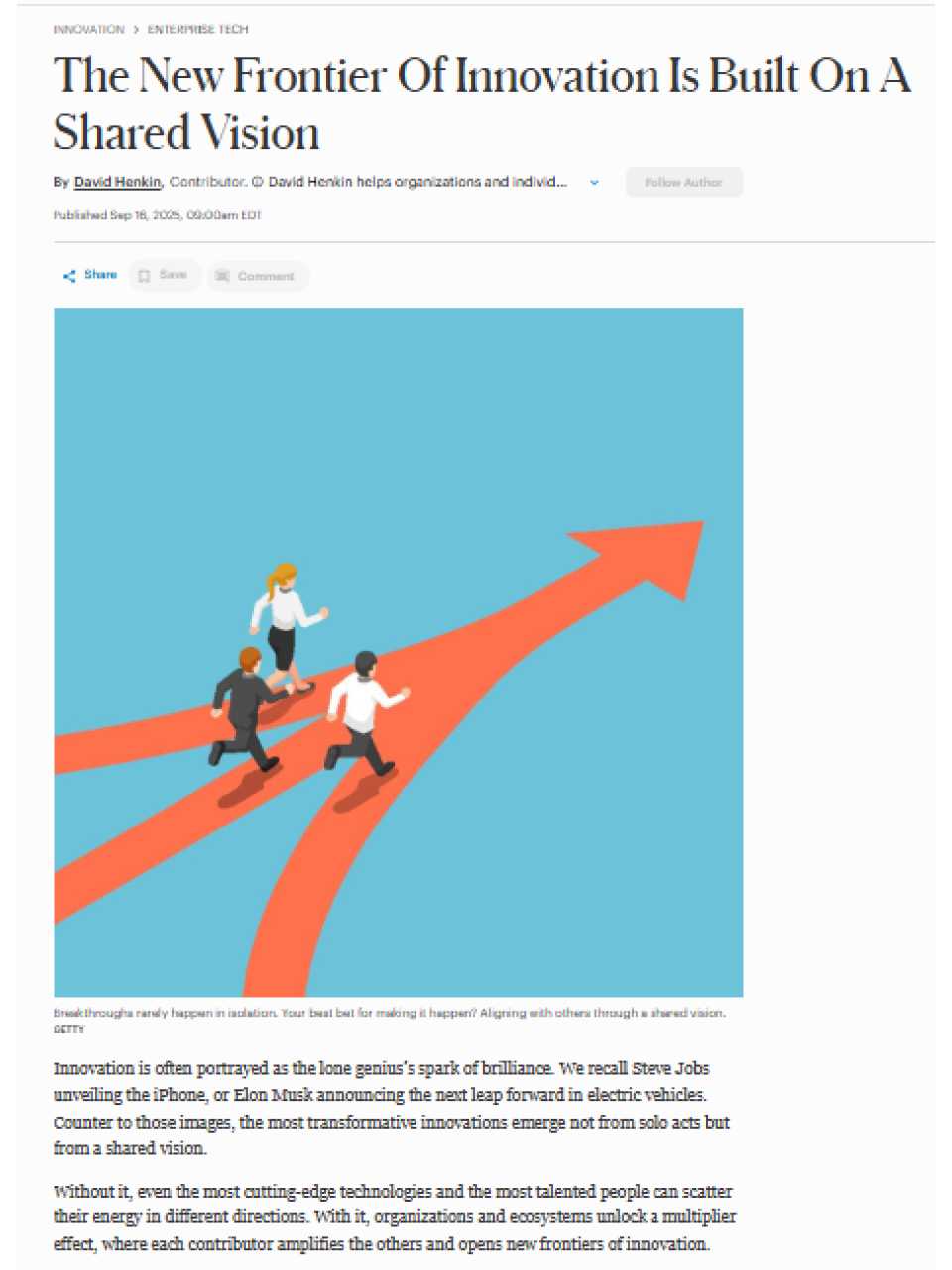 The new frontier of innovation is built on a shared vision