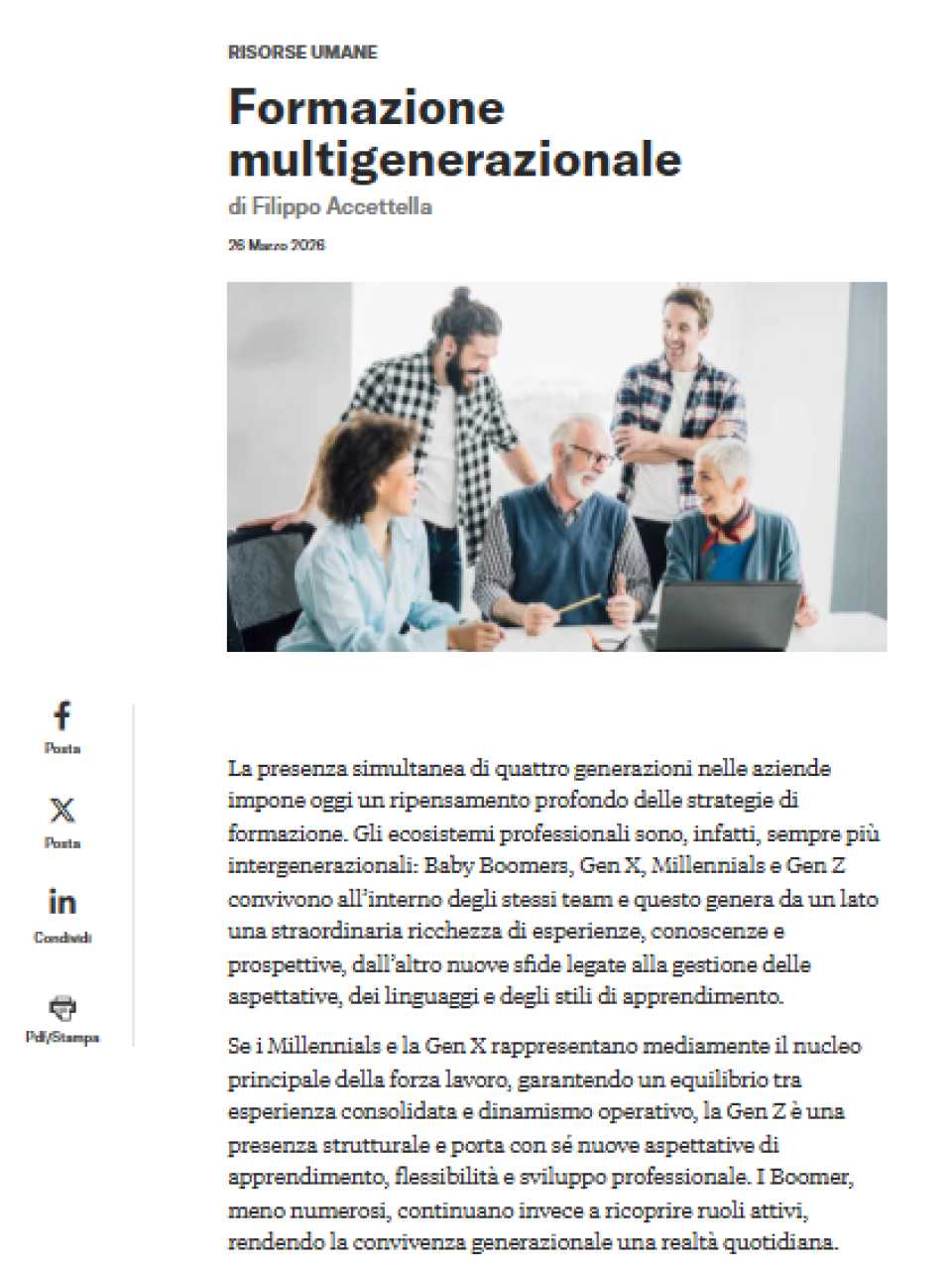 TEHA LIVEVIA WEB
Guidare e avere successo in un contesto lavorativo multigenerazionale