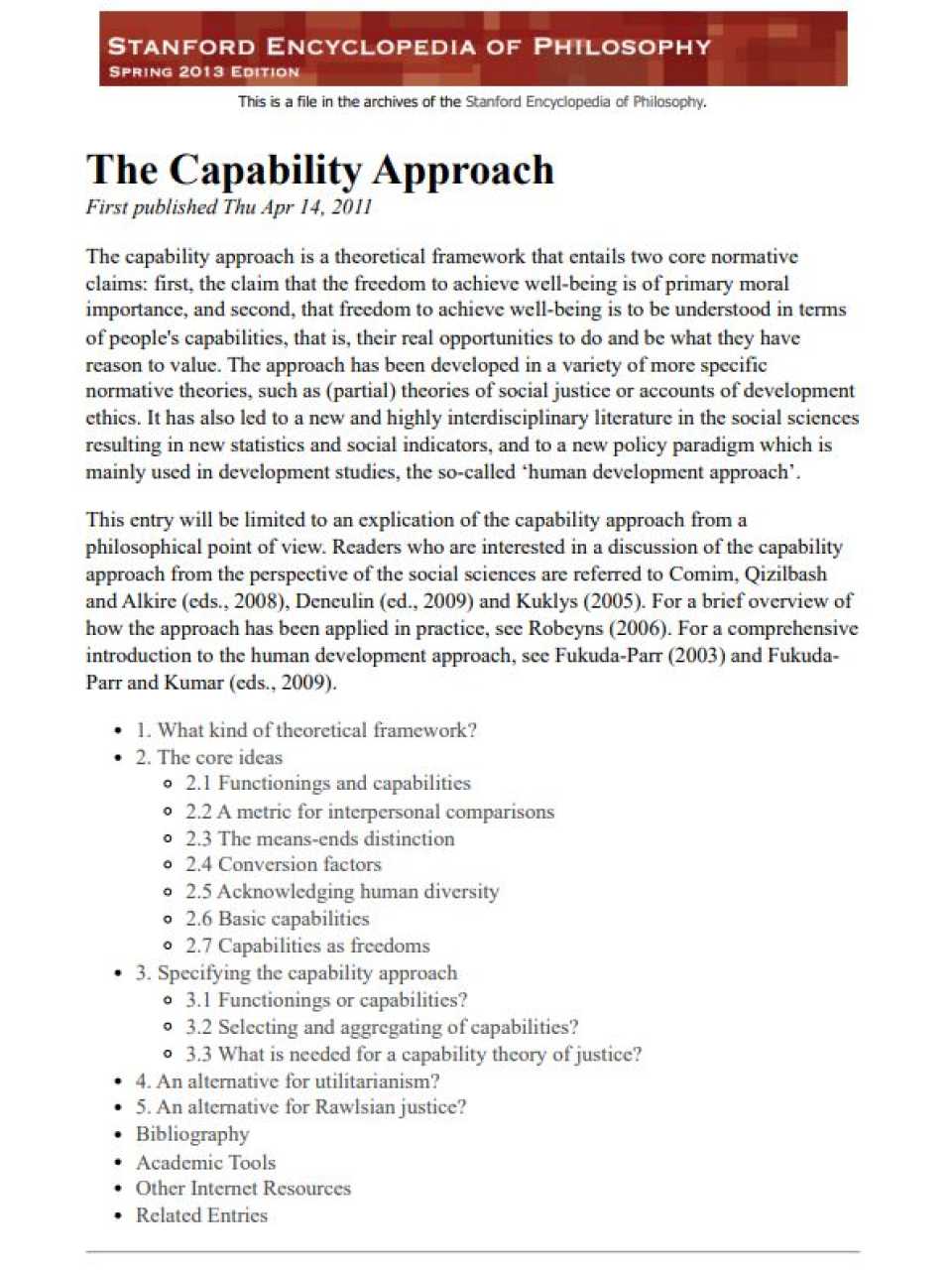 The capability approach
