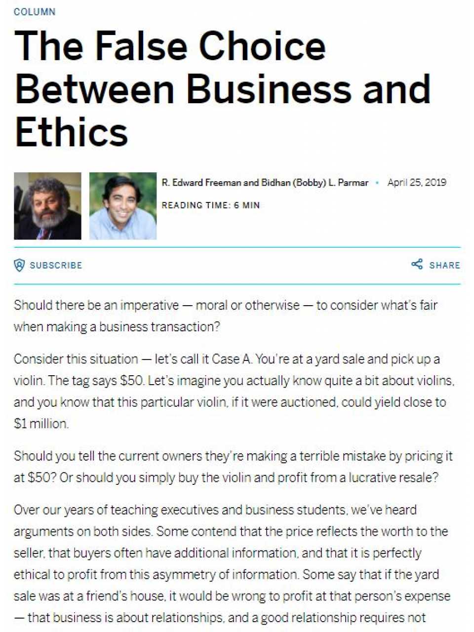 The false choice between business and ethics